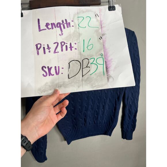 Ralph Lauren Sport Sweater Womens M Cable Knit V Neck Classic Pullover Preppy - Picture 4 of 10